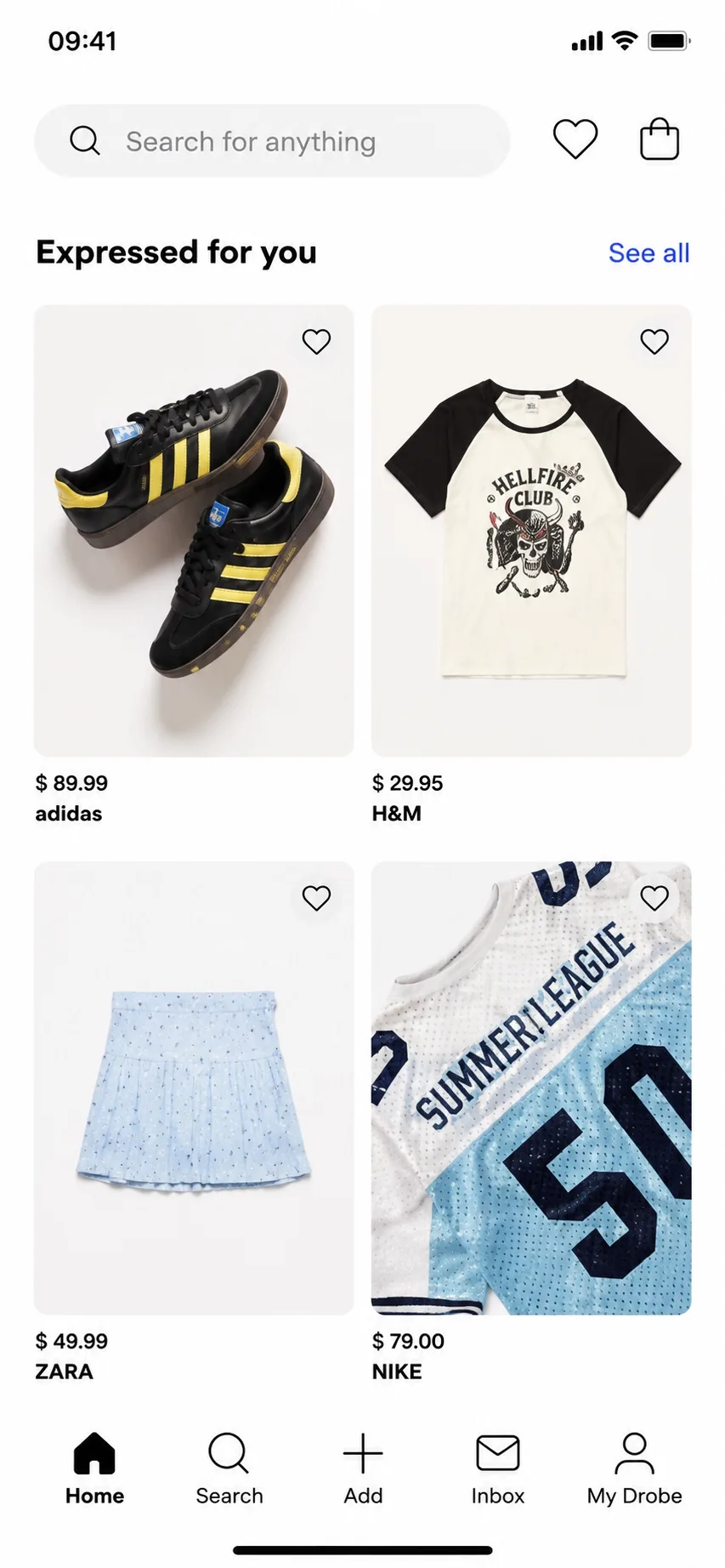 Depop — product interface
