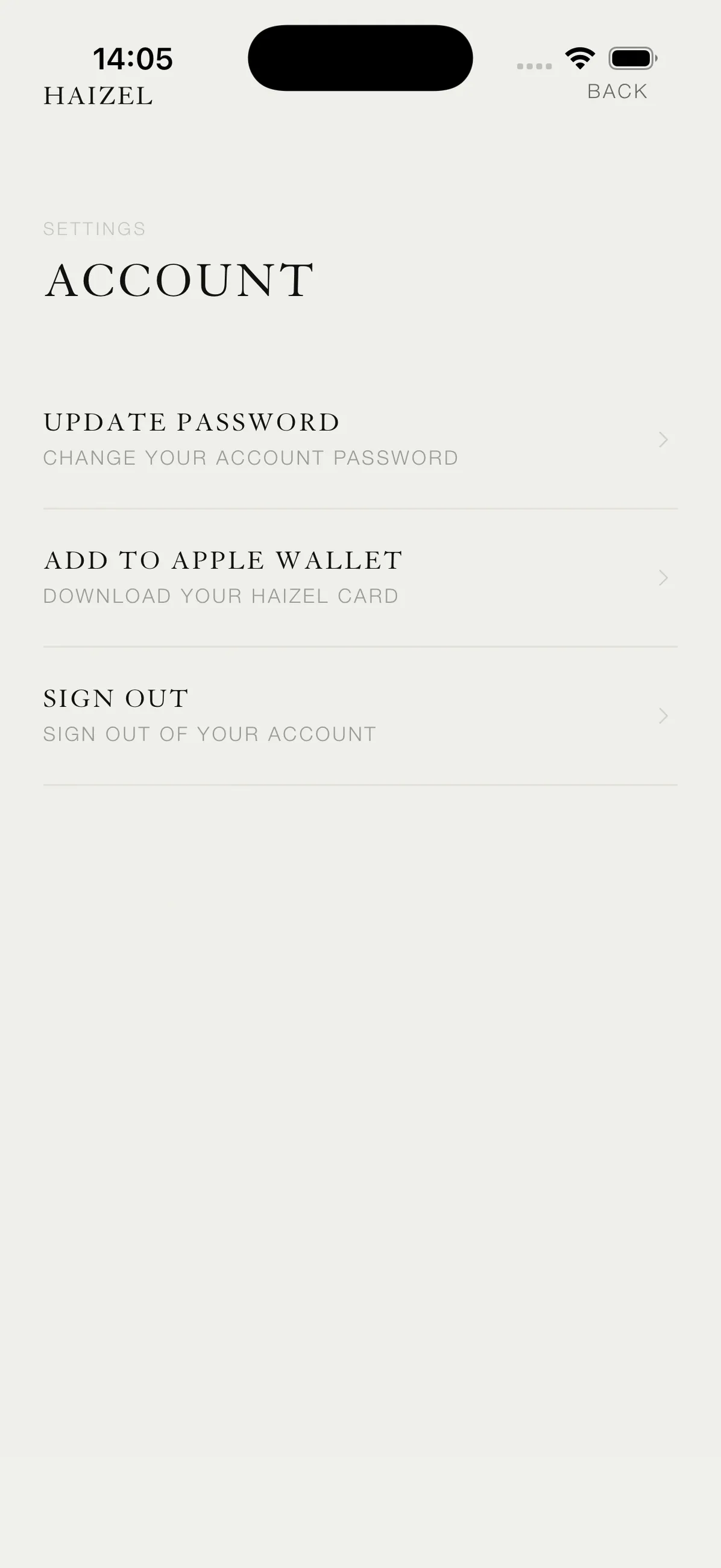 HAIZEL — product screenshot
