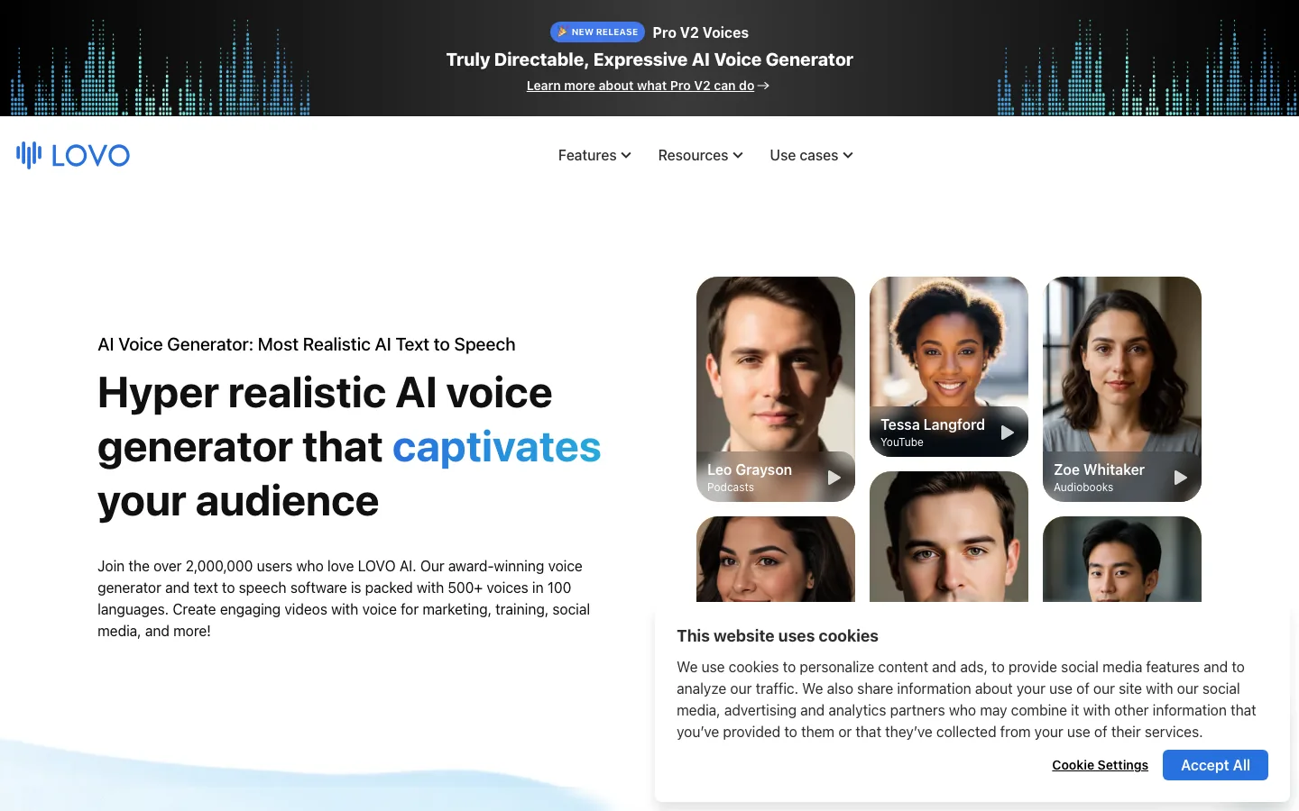 LOVO AI — product interface