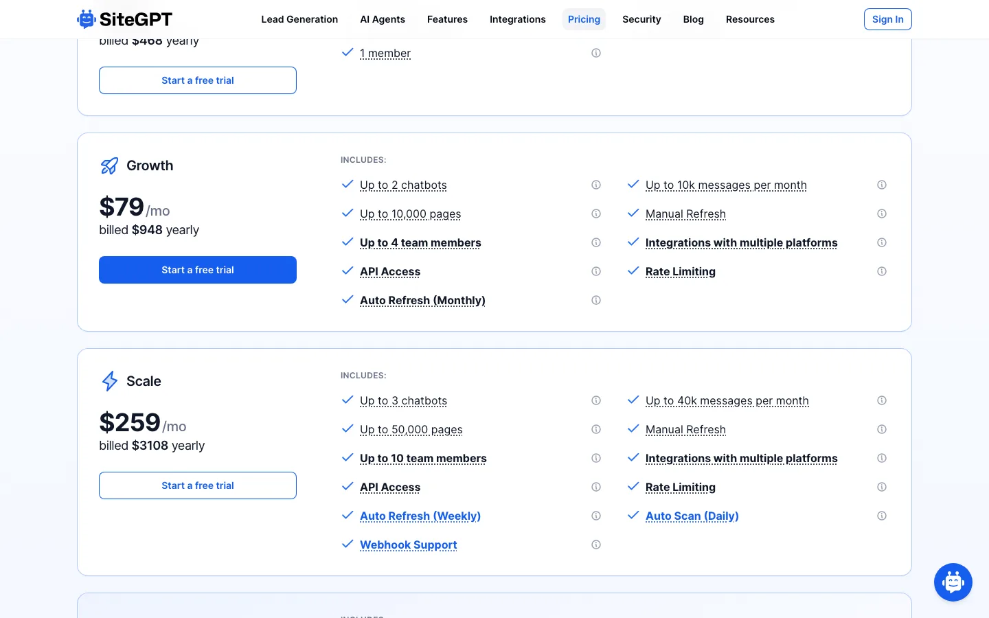 SiteGPT — product screenshot