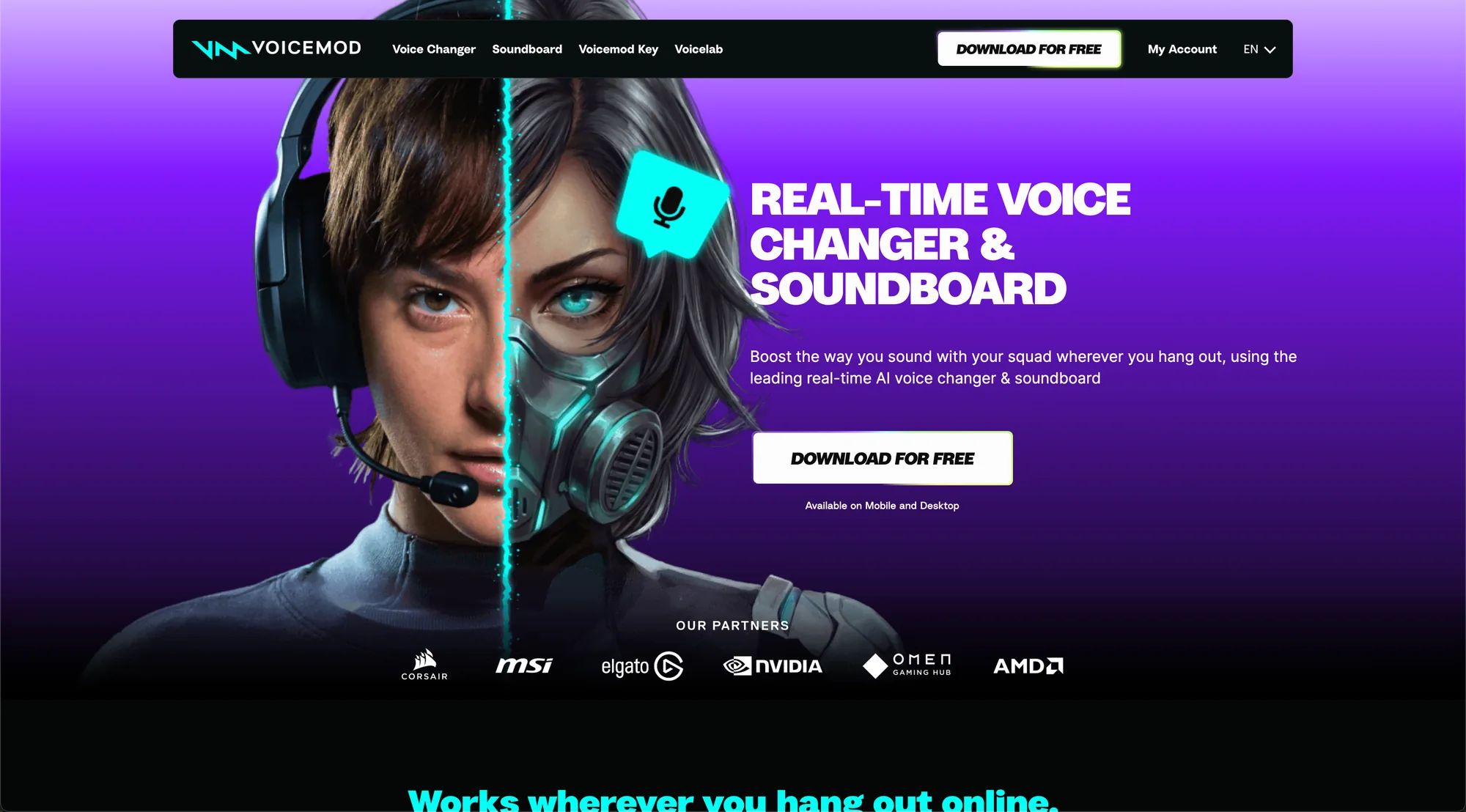 Voicemod — product interface