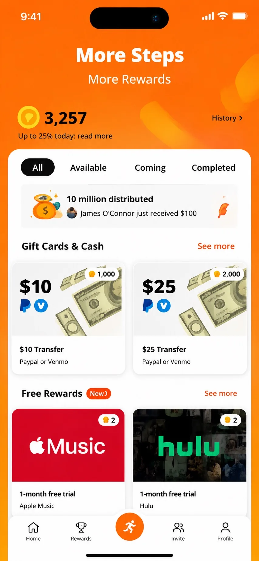 WeWard — product interface